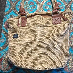 The Sak Tan and Brown Tote with Woven Texture